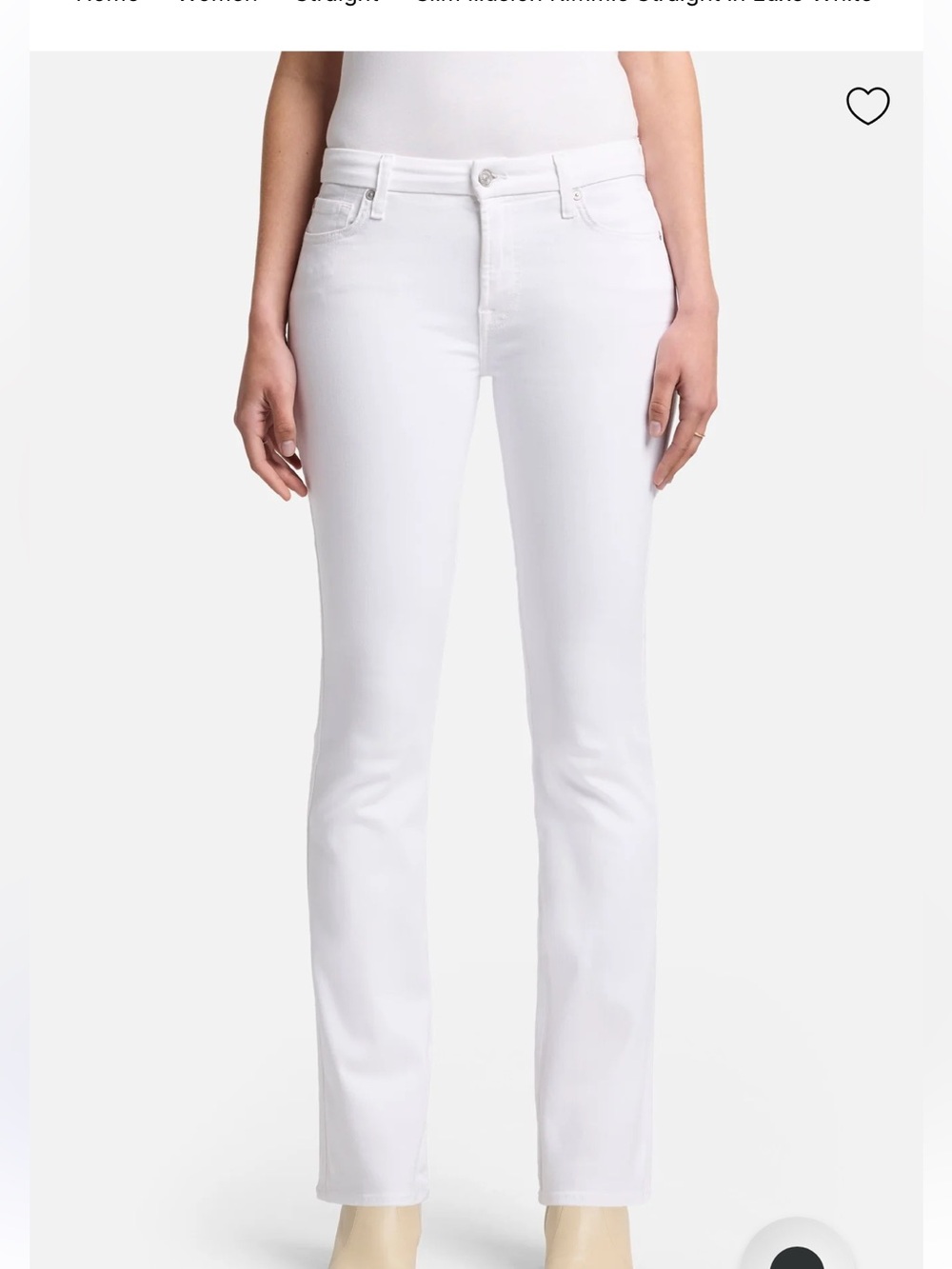 7 For All Mankind White Boot-Cut Jeans